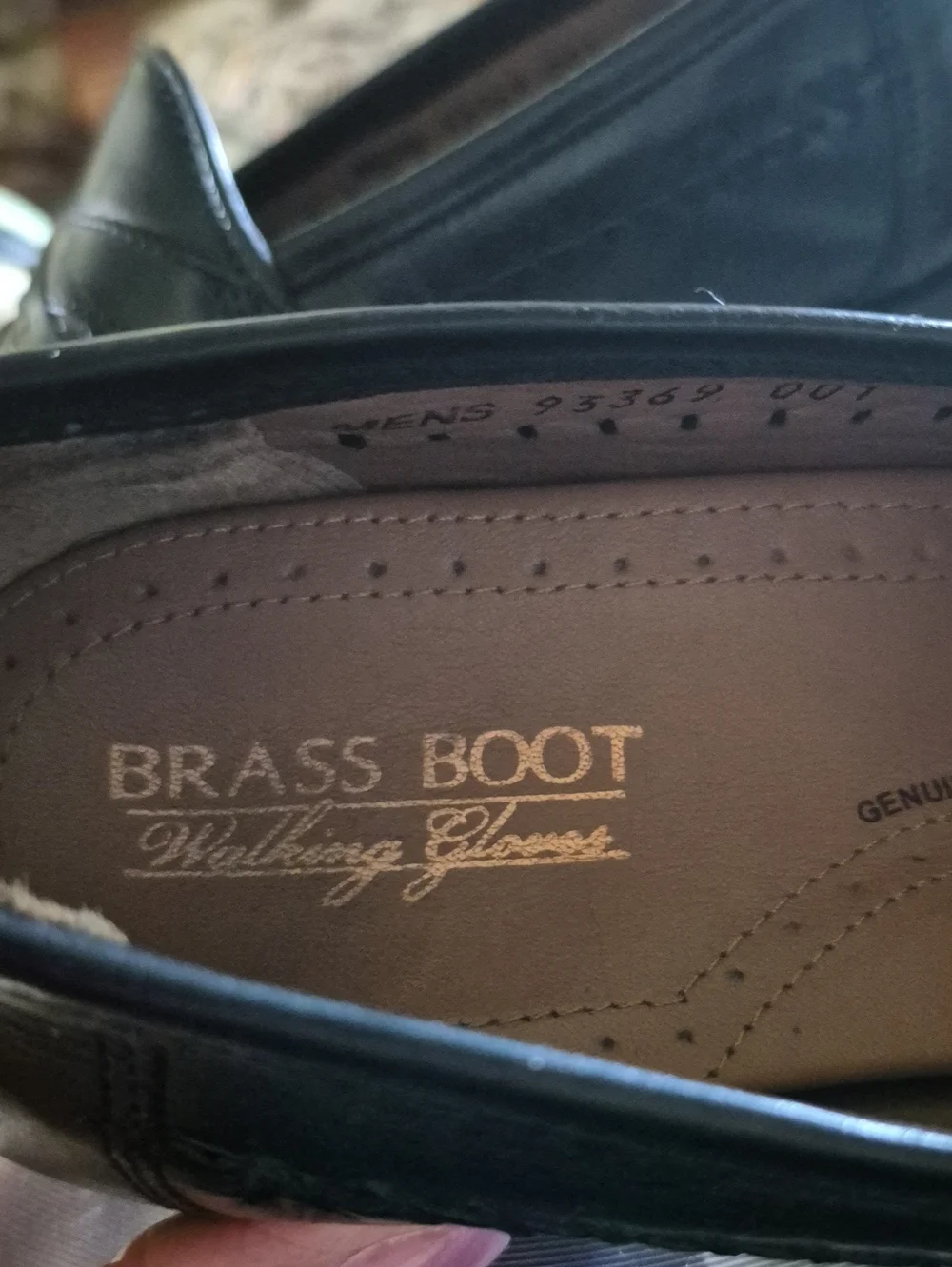 Brass Boot Loafers Mens Sz 8.5 M.(#3054D) Black Woven Leather  Almond Toe.